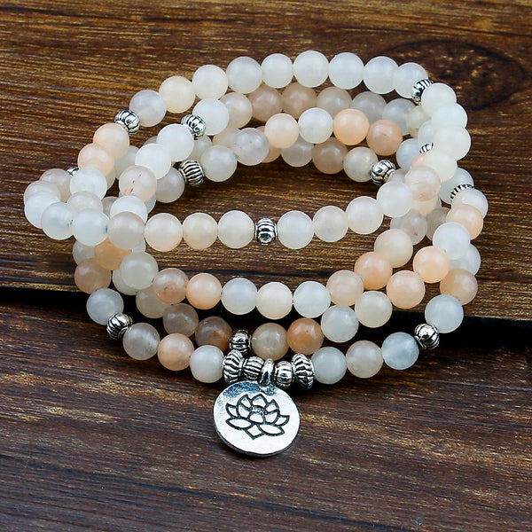 Bracelet mala en Aventurine - l'atelier d'eos