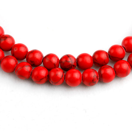 Bracelet mala en Howlite rouge - l'atelier d'eos