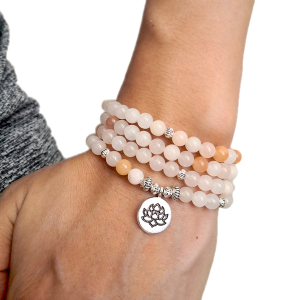 Bracelet mala en Aventurine - l'atelier d'eos