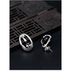 Boucles d'oreilles ethnique en argent 925 et Agate noire