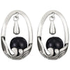 Boucles d'oreilles ethnique en argent 925 et Agate noire