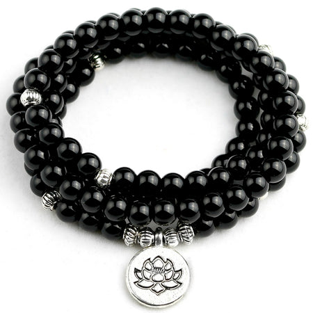 Bracelet mala  en Onyx noir - l'atelier d'eos