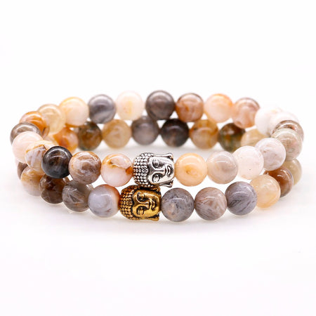 Bracelet sagesse du Bouddha en Onyx multicolores - l'atelier d'eos