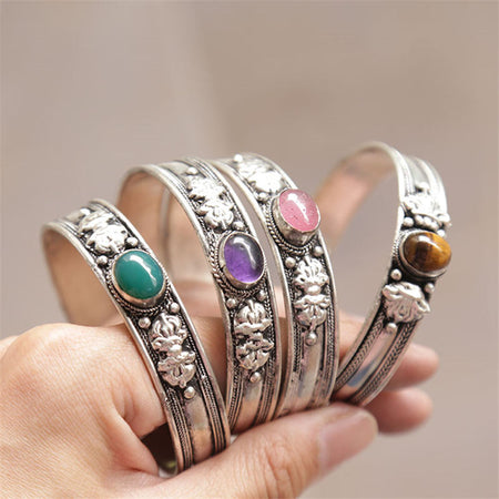 Bracelet traditionnel tibétain avec pierre - l'atelier d'eos