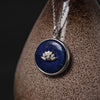 Collier " Douceur de Lotus" en argent 925 et Lapis Lazuli - l'atelier d'eos