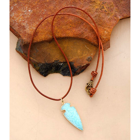 collier flèche en Amazonite - l'atelier d'eos