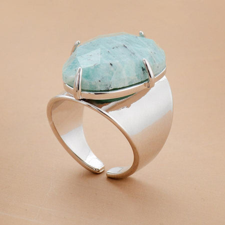 Bague Instant présent en Amazonite - l'atelier d'eos