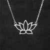 Collier élégante fleur de lotus en argent 925 - l'atelier d'eos