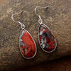 Boucles d'oreilles Harmonie en Jaspe Rouge