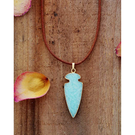 collier flèche en Amazonite - l'atelier d'eos