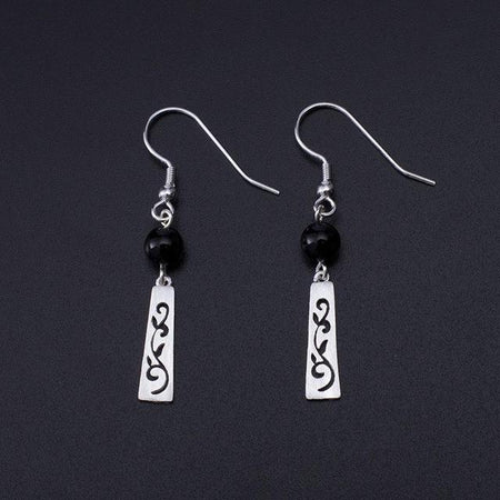 Boucles d'oreilles en Agate noire