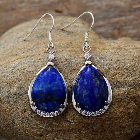 Boucles d'oreilles Gouttes  en Lapis Lazuli