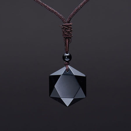 Collier de protection en obsidienne - l'atelier d'eos