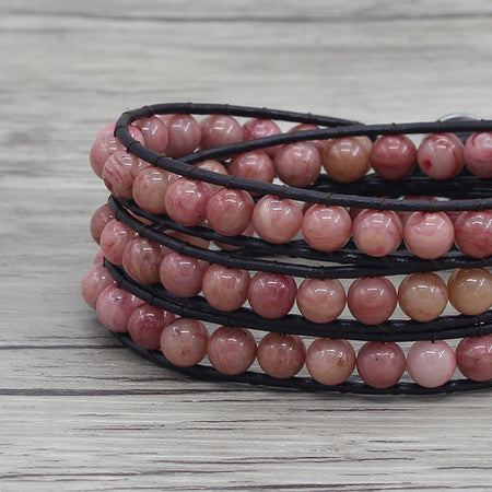bracelet bohème en Rhodonite