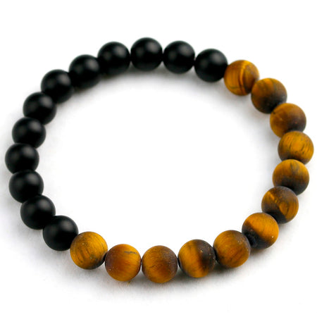 bracelet en Œil de tigre et Onyx noir - l'atelier d'eos