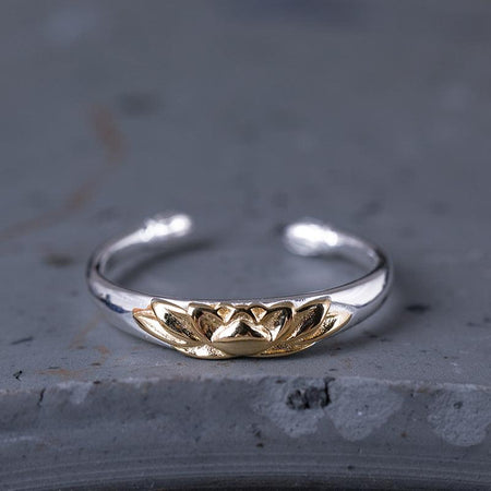 Bague : Fleur de Lotus dorée - l'atelier d'eos