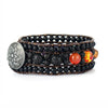 Bracelet 7 chakras Jaspe noire et Pierre de lave