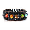 Bracelet 7 chakras Jaspe noire et Pierre de lave