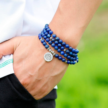 Bracelet mala en Lapis lazuli - l'atelier d'eos