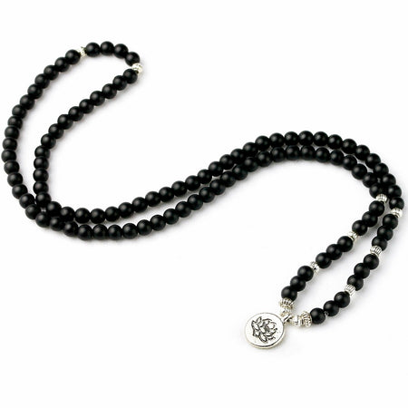 Bracelet mala en onyx noir mat - l'atelier d'eos