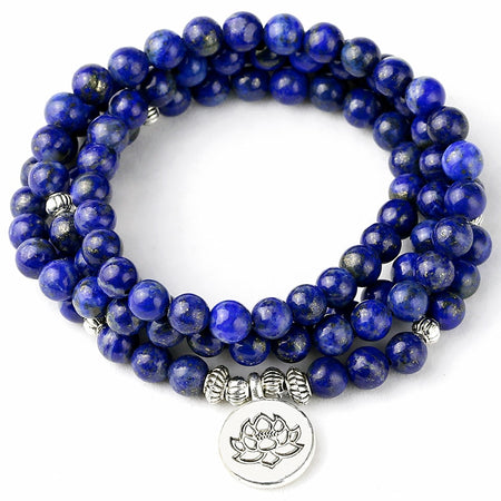 Bracelet mala en Lapis lazuli - l'atelier d'eos