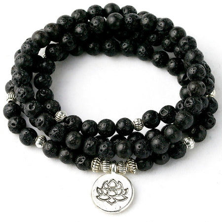 Bracelet mala en pierre de lave - l'atelier d'eos